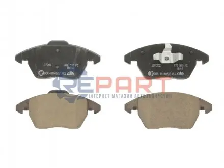 Керамічні гальмівні колодки передн, PEUGEOT 207, 208, 208 I, 3008, 3008 I, 307, 308, 308 I, RCZ 1.0-2.0DH 10.03-12.19 ATE 13047072022
