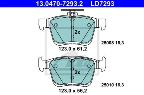 Керамічні гальмівні колодки задн, AUDI A3, Q2, Q3, TT CUPRA CA SEAT CA, LEON, LEON SC, LEON ST, TARRACO SKODA KAROQ, SUPERB III VW ARTEON, ARTEON SHOOTING BRAKE 1.0-Electric 04.12 ATE 13047072932 Купити в Україні