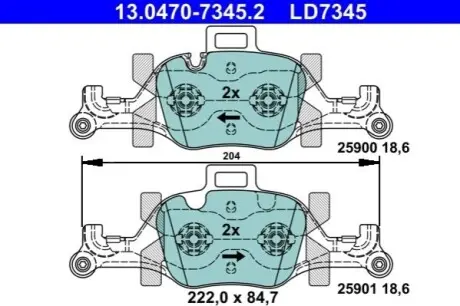 Керамічні гальмівні колодки передн, BMW 2 (G42, G87), 3 (G20, G80, G28), 3 (G21), 3 (G21, G81), 4 (G22, G82), 4 (G23, G83), 4 GRAN COUPE (G26), 5 (G30, F90), 5 (G31) 2.0-Electric 07.15 ATE 13047073452 Купити в Україні