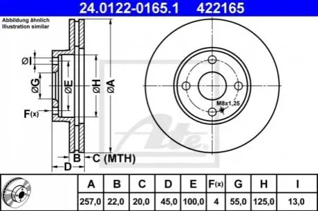 Диск гальмівний передн Лів/Прав MAZDA 323 C IV, 323 C V, 323 F IV, 323 F V, 323 P V, 323 S IV, 323 S V, 929 IV, MX-3 1.6-3.0 06.89 ATE 24012201651