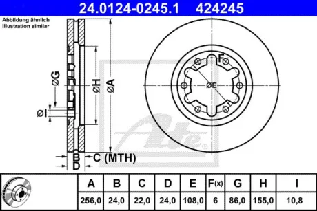 Диск тормозной передн Лев/Прав FORD RANGER MAZDA B-SERIE, BT-50 1.8-3.0D 02.99- ATE 24012402451