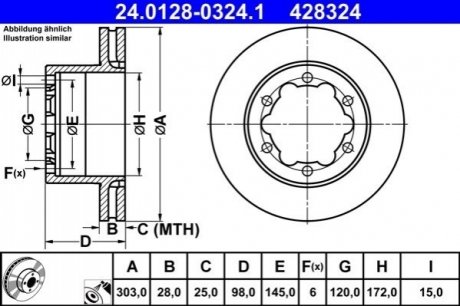 Гальмівний диск ATE 24.0128-0324.1