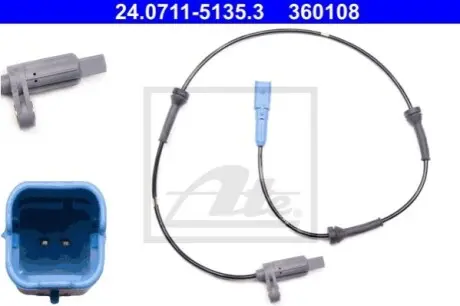Датчик ABS задн Лів/Прав PEUGEOT 206 1.1-2.0 09.98 ATE 24071151353