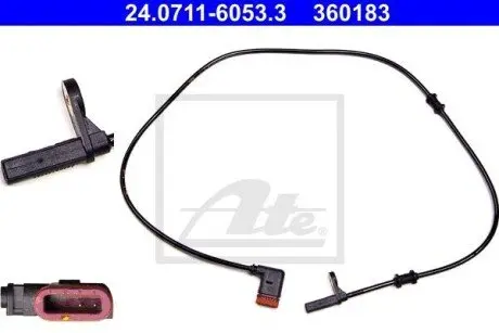 Датчик ABS задн Прав MERCEDES C (CL203), C T-MODEL (S203), C (W203), CLC (CL203), CLK (A209), CLK (C209) 1.6-6.3 05.00-06.11 ATE 24071160533