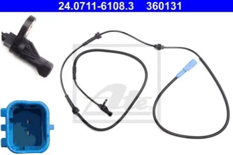 Датчик ABS задн Лів/Прав CITROEN C5 I, C5 II 1.6D-3.0 03.01-09.08 ATE 24071161083