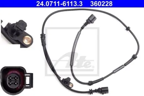 Датчик ABS задн Лів/Прав FORD GALAXY I SEAT ALHAMBRA VW SHARAN 1.8-2.8 09.95-03.10 ATE 24071161133