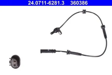 Датчик ABS передн Лів/Прав BMW 1 (F20), 1 (F21), 2 (F22, F87), 2 (F23), 3 (F30, F80), 3 (F31), 3 GRAN TURISMO (F34), 4 (F32, F82), 4 (F33, F83), 4 GRAN COUPE (F36) 1.5-3.0H 07.11 ATE 24071162813