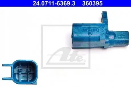 Датчик ABS задн Лів/Прав VOLVO S40 II, S60 II, S80 II, V50, V60 I, V70 III, XC60 I, XC70 II FORD KUGA I, KUGA II 1.5-4.4 04.04-12.19 ATE 24071163693