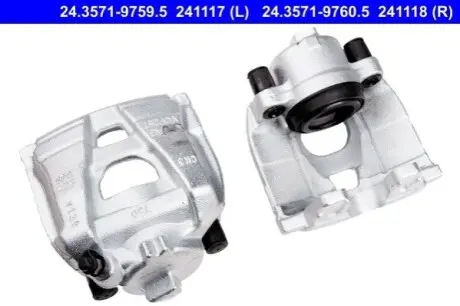 Гальмівний дисковий супорт передн Прав (відновлений) AUDI Q3 SEAT ALHAMBRA VW PASSAT B7, SHARAN, TIGUAN 1.4-2.5 09.07-12.22 ATE 24.3571-9760.5 Купити в Україні