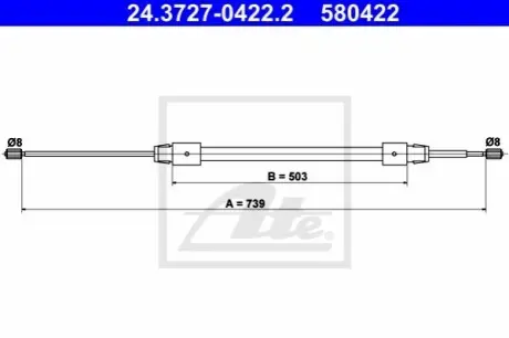 Трос ручного тормоза ATE 24372704222