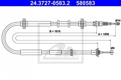 Трос ручного тормоза ATE 24372705832 (фото 1)