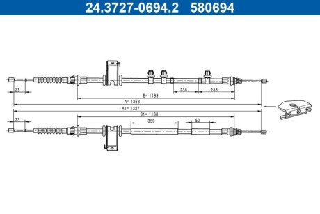 LINKA HAM. RCZ. FORD T. B-MAXFIESTA 1,0-1,6 08- LEPR KPL. ATE 24.3727-0694.2 (фото 1)