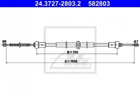 Трос ручного тормоза ATE 24372728032