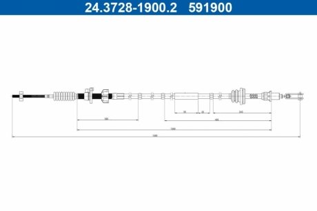 Тросик зчеплення ATE 24.3728-1900.2