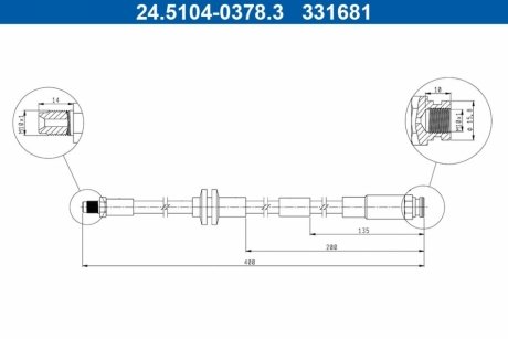 Гальмівний шланг ATE 24.5104-0378.3