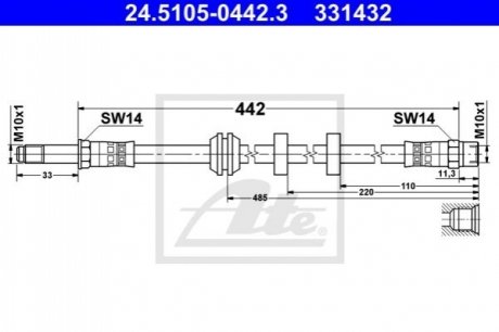 Тормозной шланг ATE 24.5105-0442.3
