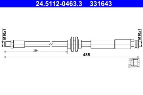 Гальмівний шланг ATE 24.5112-0463.3