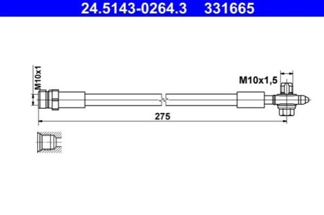 Гальмівний шланг ATE 24.5143-0264.3