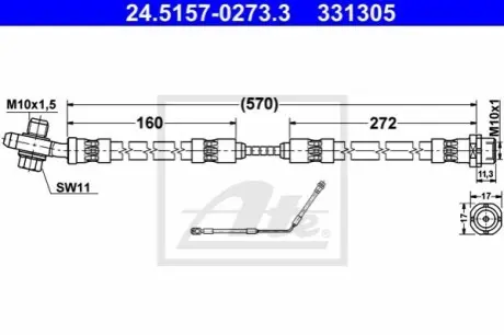 Тормозной шланг ATE 24.5157-0273.3