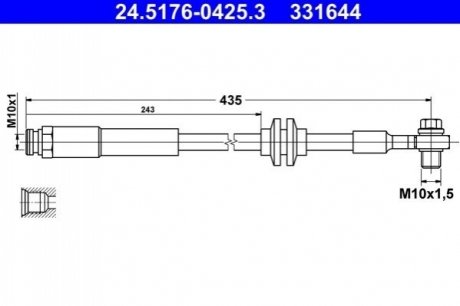 Гальмівний шланг ATE 24.5176-0425.3