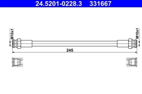 Гальмівний шланг ATE 24.5201-0228.3