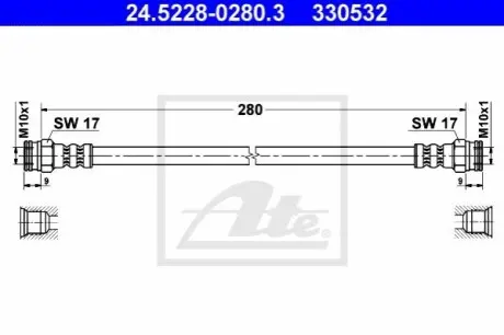 Тормозной шланг ATE 24522802803