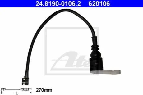Датчик зносу гальмівних колодок передн AUDI TT PORSCHE 911, 911 SPEEDSTER, 911 TARGA VW GOLF IV 1.4-4.0 10.97 ATE 24819001062