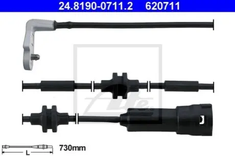 Датчик зносу гальмівних колодок передн OPEL OMEGA B 2.0-3.2 03.94-07.03 ATE 24819007112