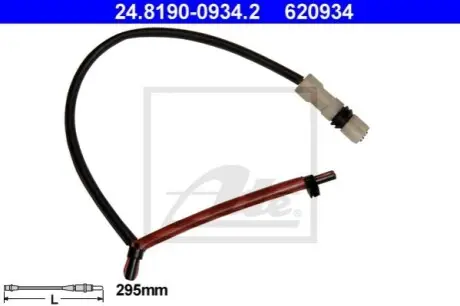Датчик зносу гальмівних колодок передн PORSCHE BOXSTER, CAYMAN 2.7 11.04-12.09 ATE 24819009342