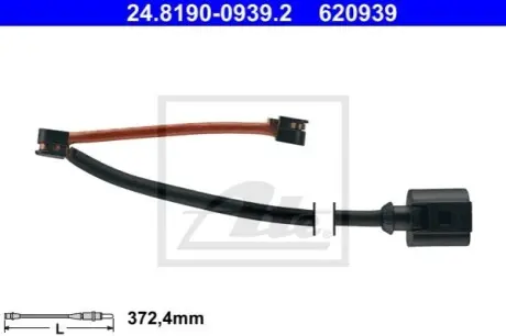 Датчик зносу гальмівних колодок передн PORSCHE CAYENNE, PANAMERA 3.0-4.8 07.09-12.18 ATE 24819009392