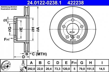 Гальмівний диск ATE 422238