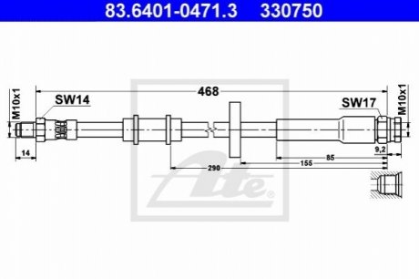 Тормозной шланг ATE 83640104713 (фото 1)
