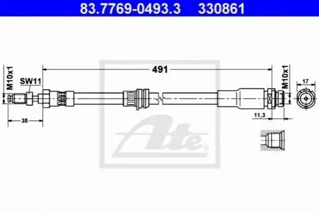 Тормозной шланг ATE 83776904933