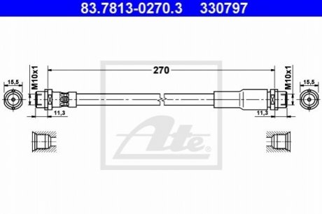 Шланг гальмівний ATE 83781302703 (фото 1)