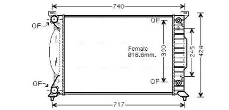 Радиатор, охлаждение двигателя AVA COOLING AI2202