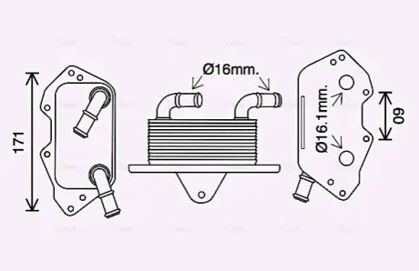Фото Радіатор масляний Audi A4/A5/A6/A7/Q5/Q7 2.0D-3.2 04- (теплообмінник) AVA COOLING (AI3404) зображення 1