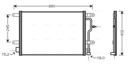 AVA VW Радіатор кондиціонера (конденсатор) Audi A4/6 1.6/3.0 00- AVA COOLING AI5199 (фото 1)