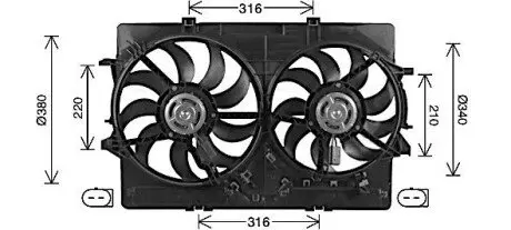 Вентилятор, система охолодження двигуна AVA COOLING AI7522 Купити в Україні