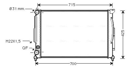 Радиатор, охлаждение двигателя AVA COOLING AIA2105 (фото 1)