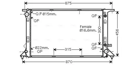 Фото Радіатор, система охолодження двигуна AVA COOLING (AIA2291) зображення 1