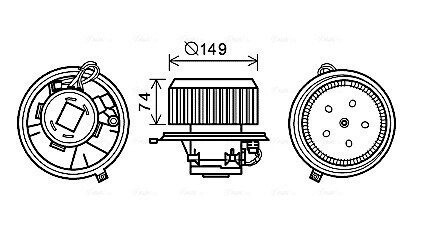 AVA ALFA ROMEO Вентилятор салону 147 1.6, 1.9, 2.0 01-, GT, 156 AVA COOLING AL8138