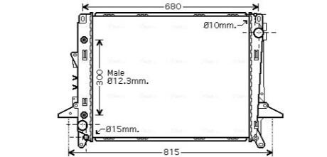 AVA LAND ROVER Радіатор охолодження двиг. Discovery III,IV, Range Rover Sport 2.7TD 04- AVA COOLING AU2197