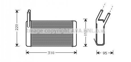 LAND ROVER Радиатор отопления DISCOVERY I 2.0 89-, 2.5, 3.5, 4.0, RANGE ROVER AVA COOLING AU6131 (фото 1)