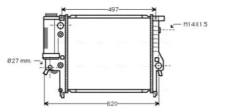 Фото Радіатор, система охолодження двигуна AVA COOLING (BW2137) изображение 1