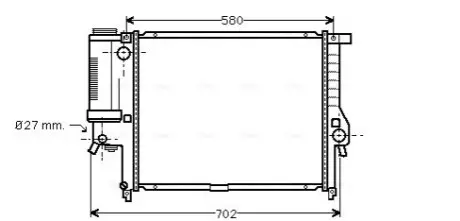 Фото Радиатор, Система охлаждения двигателя AVA COOLING (BW2140) изображение 1