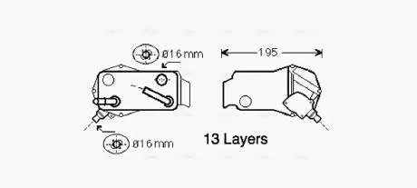 Фото Радіатор оливний BMW 3 (E90) (N52/N53)/X1 (E84) (N20/N52) 04-13 (теплообмінник) (АКПП) AVA COOLING (BW3350) зображення 1