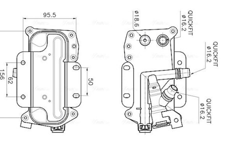 AVA BMW Оливний радіатор 5 (F10) 11-, 5 Touring (F11) 10- AVA COOLING BW3626 (фото 1)