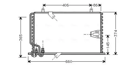 Конденсатор кондиціонера BMW 5 (E34) 2.5D/3.6/3.8 09.88-07.96 AVA COOLING BW5184 Купити в Україні