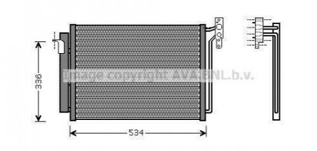 AVA BMW Радиатор кондиционера X5 E53 00- AVA COOLING BW5281D (фото 1)