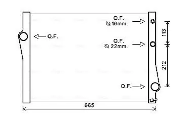 Фото Радіатор, система охолодження двигуна AVA COOLING (BWA2471) зображення 1